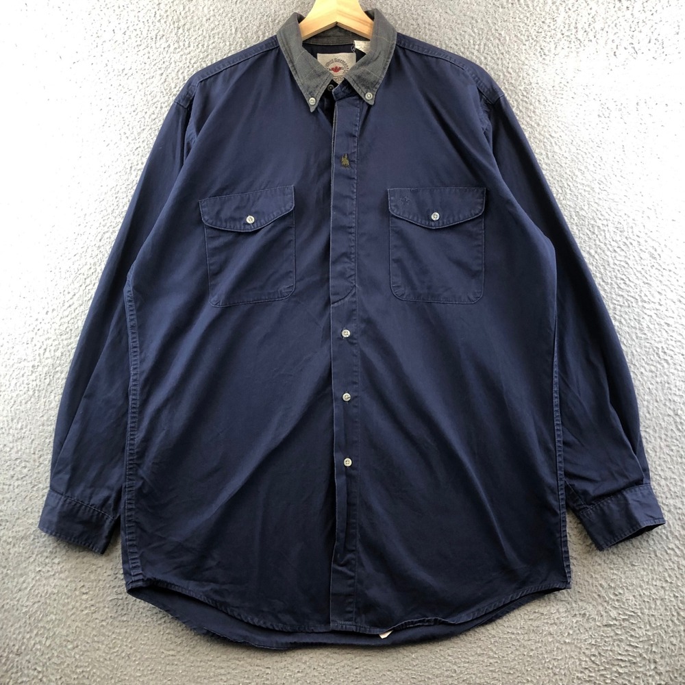Vintage Mid-West Garment Co‎ Mens Button Down Long Sleeve Shirt western XL
